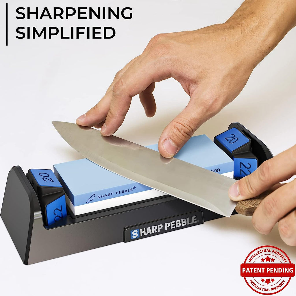 Sharp Pebble Knife Sharpening Stone Kit-Grit 1000/6000 Wet Stone-Built In  Angle Guides - Knife Sharpeners, Facebook Marketplace