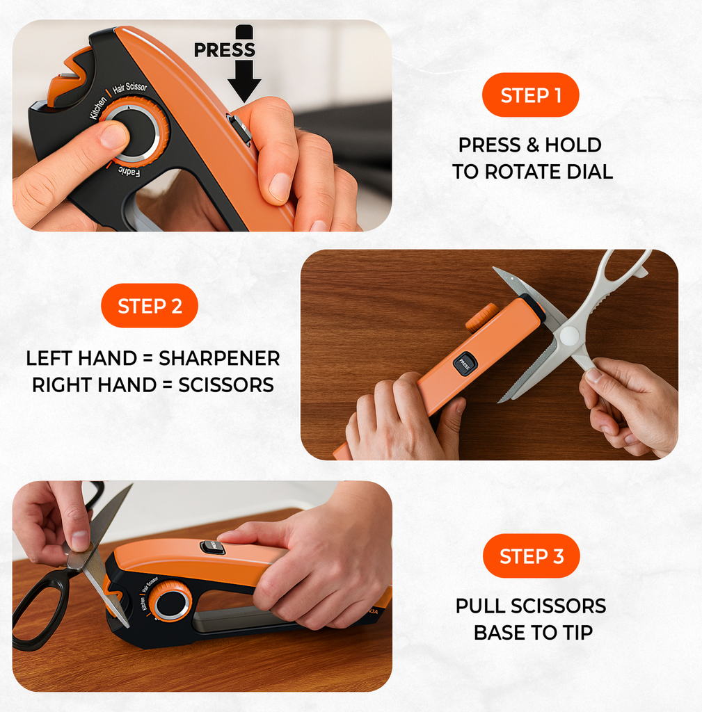 Sharp Pebble Orange Ninja 4-in-1 Scissor Sharpener - Hair, Kitchen Sharp Pebble Orange Ninja 4-in-1 Scissor Sharpener - Hair, Kitchen