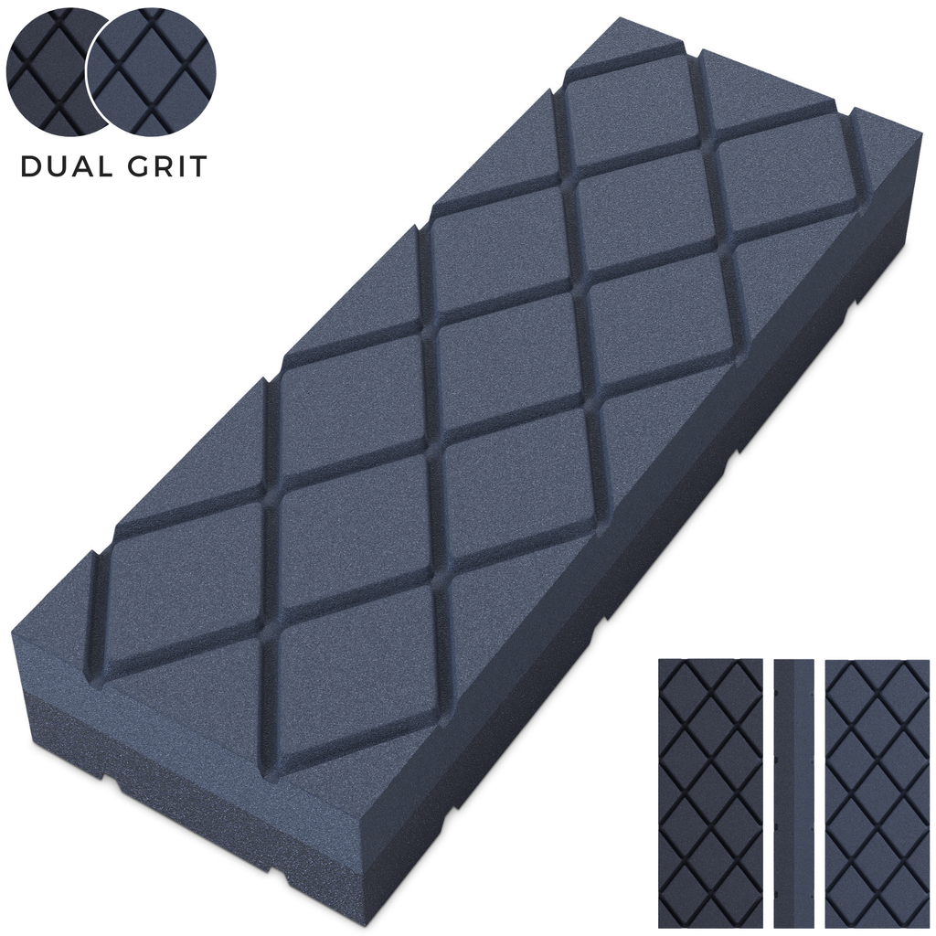 Pierre à Aplatir Double Grain 120/320 POWERTEC – Pour Redresser Les Pierres à Aiguiser, Rainures Diamant, 20,3 X 7,6 Cm - 10