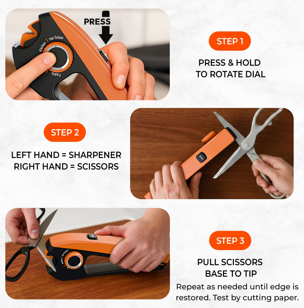 Sharp Pebble Orange Ninja 4-in-1 Scissor Sharpener - Hair, Kitchen