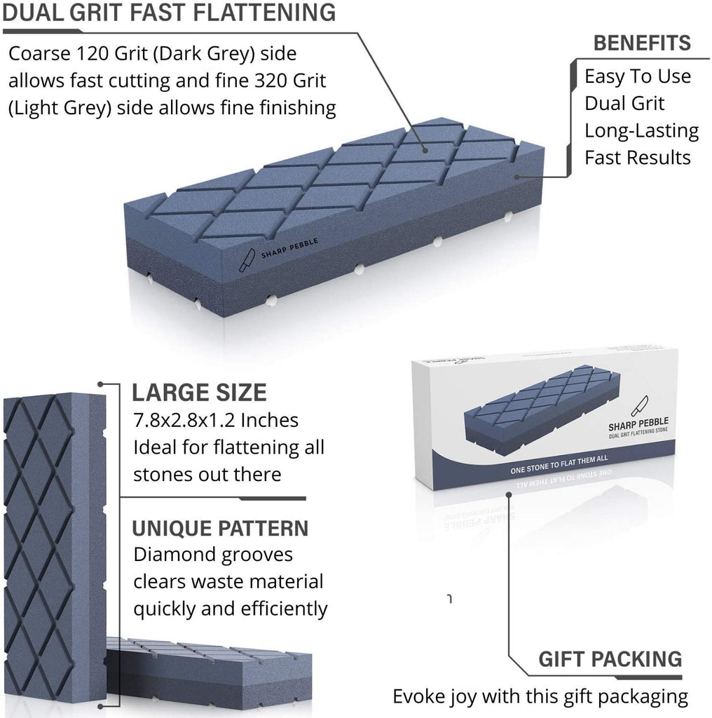 Sharp Pebble Sharpening Stones Kit with 3000/8000 with Flattening Ston