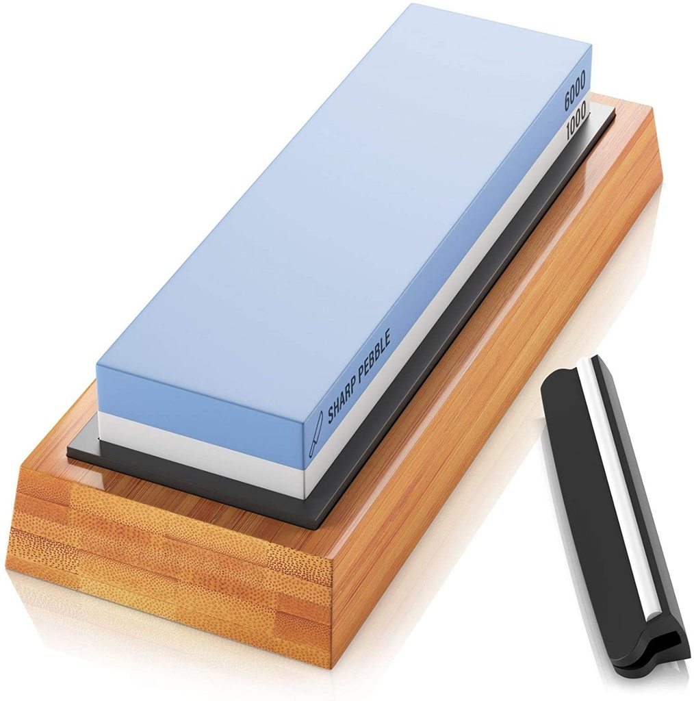 Sharp Pebble Sharpening Set with Stone and Bamboo Strop