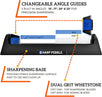 Sharp Pebble Knife Sharpening Stone Kit-Grit 1000/6000 Wet Stone-Built In Angle Guides 15/17/20/22 Degrees with Base