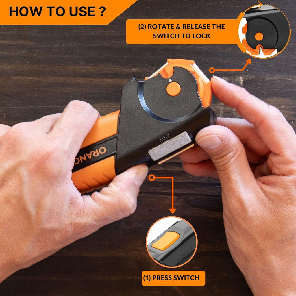 Sharp Pebble Orange Ninja Rotating All-in-1 Tool Sharpener