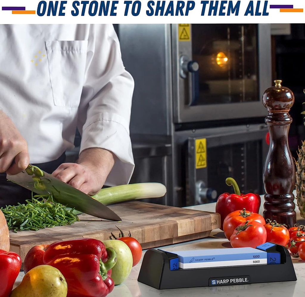 Sharp Pebble Knife Sharpening Stone Grit 1000/6000- Whetstone Knife  Sharpener