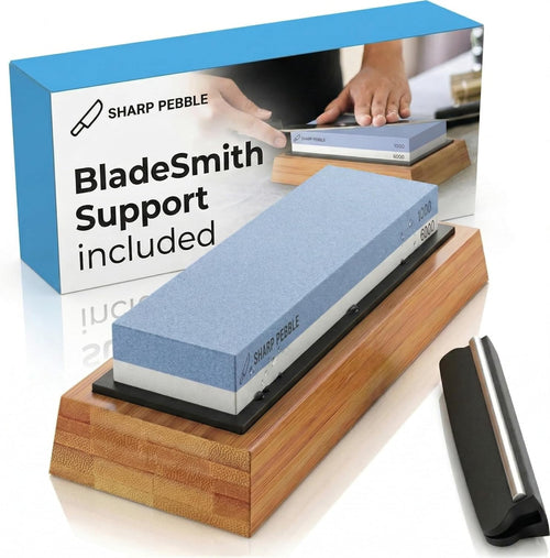 The Sharp Pebble® Complete Sharpening System: 1000/6000 Grit & Angle Guide