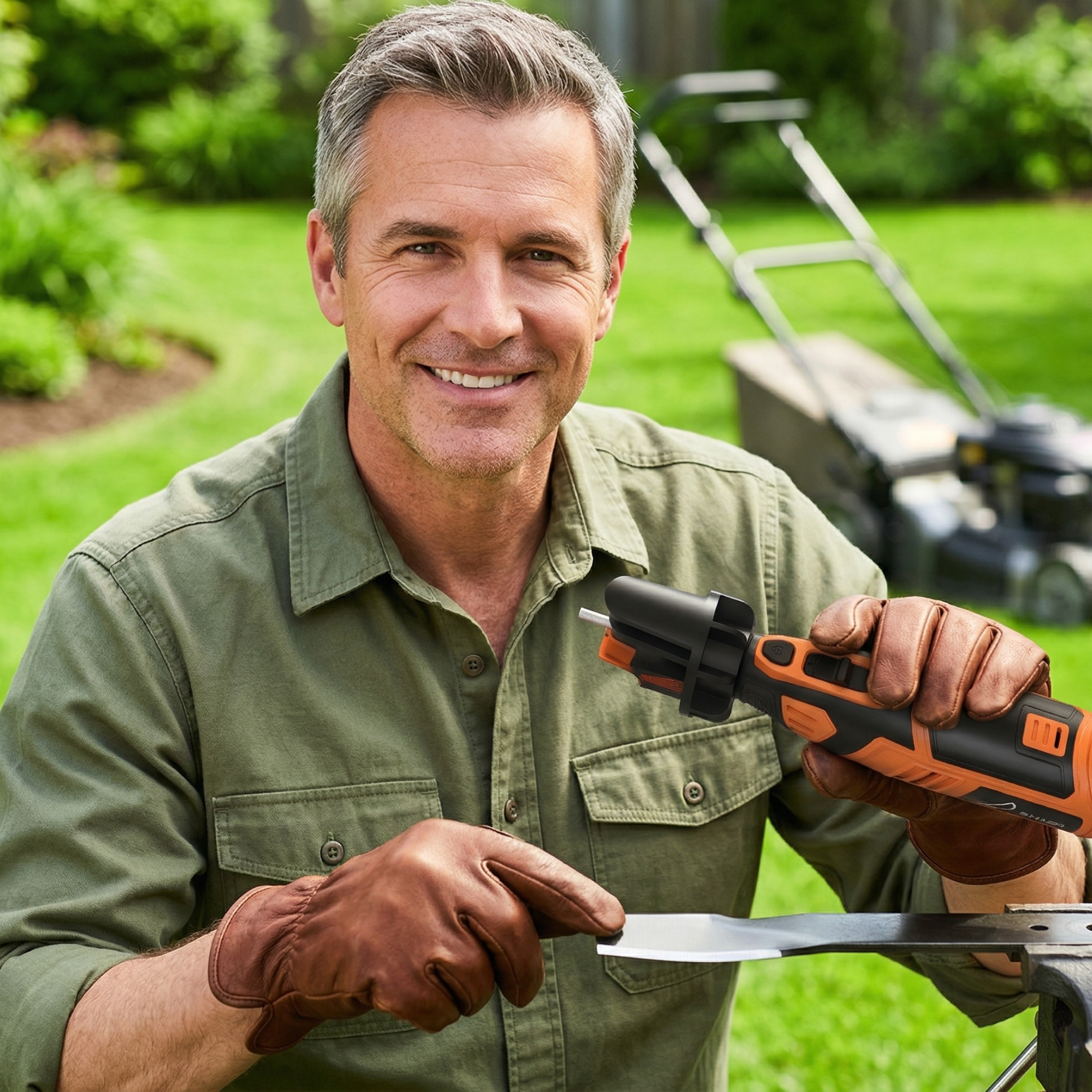 Sharp Blocky Pebble Sharp Pebble Sharp Pebble® Cordless Lawn Mower Sharpener Kit