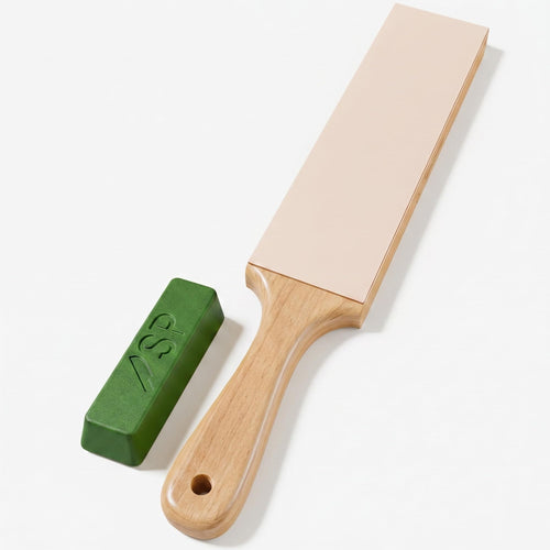 Sharp Pebble Leather Paddle Strop with Polishing Compound