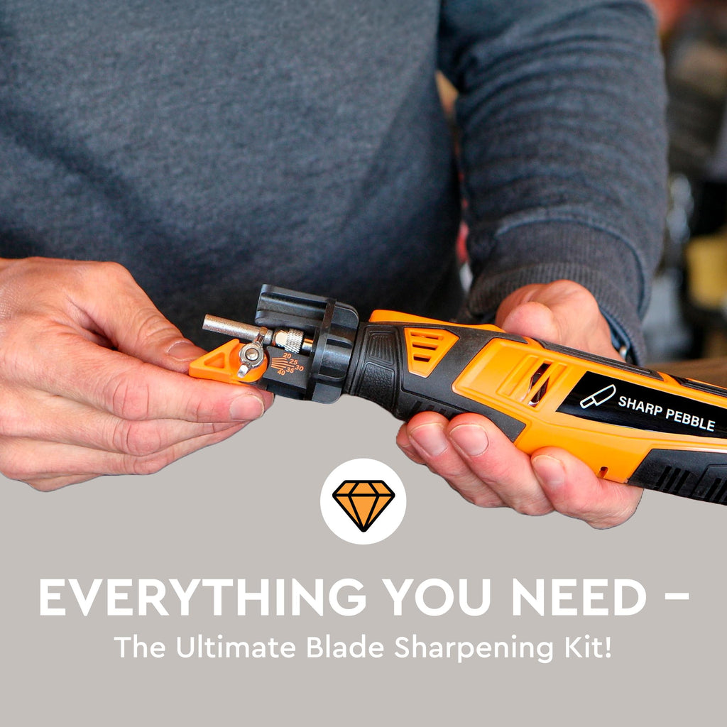 Sharp Blocky Pebble Sharp Pebble Sharp Pebble® Cordless Lawn Mower Sharpener Kit