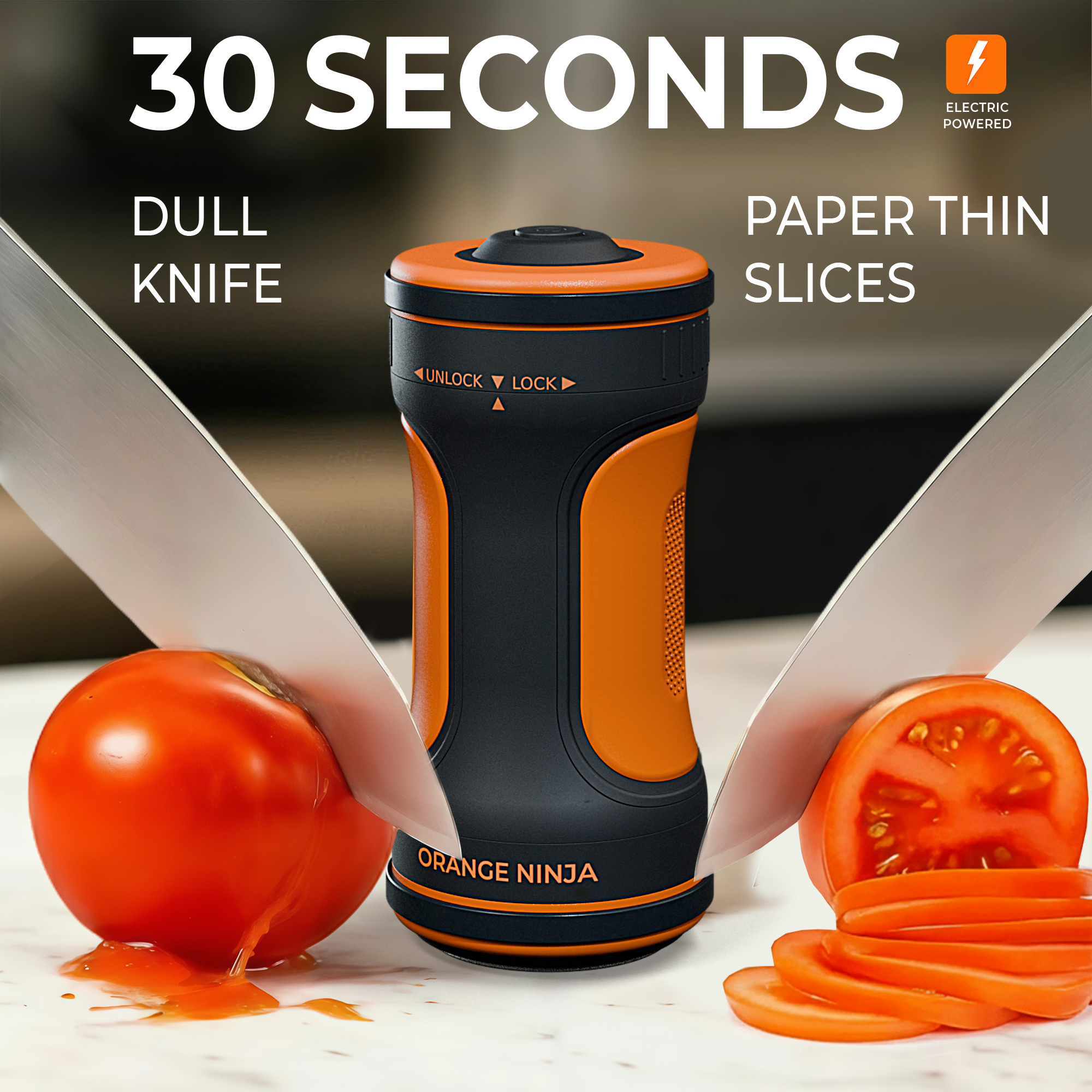 Sharp Pebble Orange Ninja Electric Rolling Knife Sharpener - 5 Sharp Pebble Orange Ninja Electric Rolling Knife Sharpener - 5