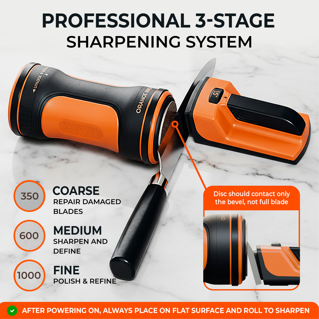 Sharp Pebble Orange Ninja Electric Rolling Knife Sharpener - 5