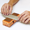 Sharp Pebble Knife Sharpener Kit- Whetstone Diamond Sharpening Stones- Grits 400 & 1200-Innovative Sharpening System with Built in Angle Slots