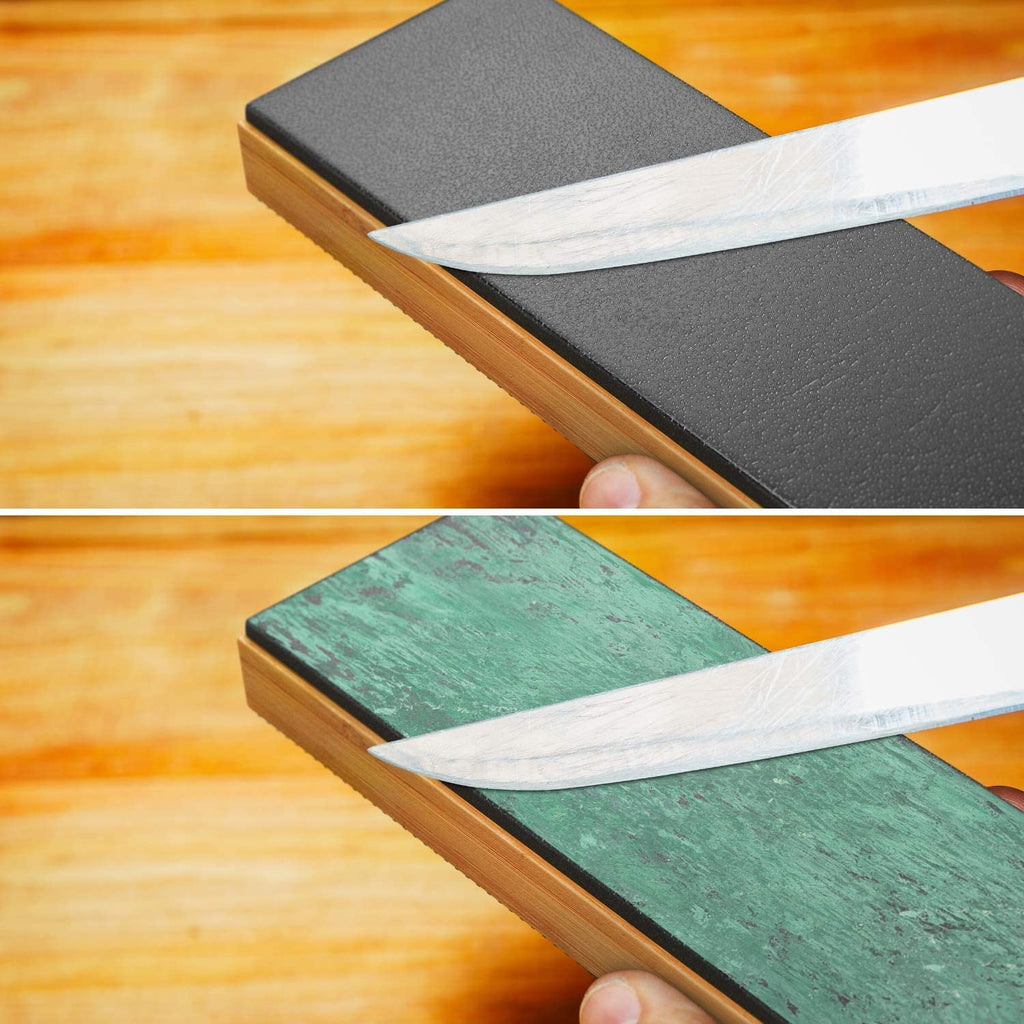 Sharp Pebble Classic Leather Strop Kit with Polishing Compound- Knife Stropping Block for Sharpening & Honing- Knives, Straight Razor, Woodcarving