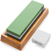 Sharp Pebble Whetstone Knife Sharpener Grit 3000/8000 - For Sharpening & Polished Mirror Edge Finish- with Non Slip Bamboo Base