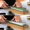 Sharp Pebble Knife Sharpening Stones Grit- 3000/8000 with Large Dual Grit Flattening Stone & NonSlip Bamboo Base